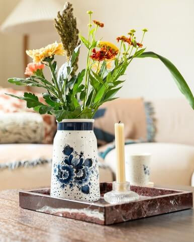 Vase Milk Churn Blauwe Stip - Small - Ceramic - 20,5 cm