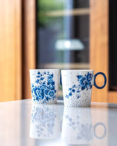 Mug Blauwe Stip - Floral Sea - Ceramic - 300 ml