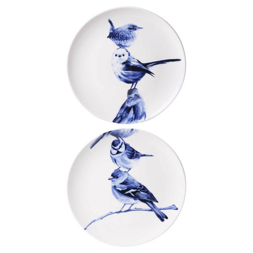 Wall Plate Balancing Birds - Diptych - Ceramic - 26 cm