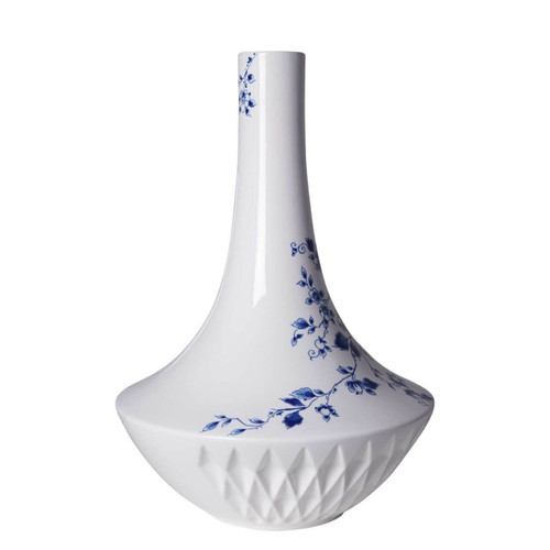 Flesvaas - Blauw Vouw - Keramiek - 40 cm