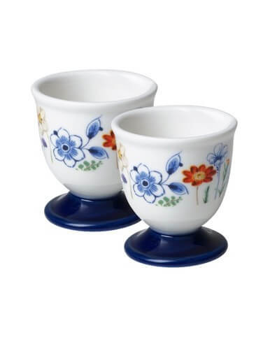 Eierdop set van 2 - Wildbloemen - Porselein - 5,5 cm