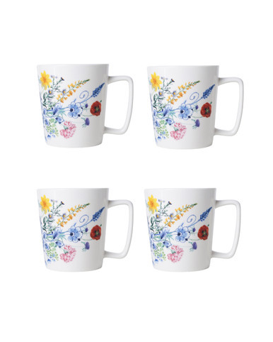Theemok Bloementuintje Wildbloemen - Porselein - 300 ml - 4 stuks