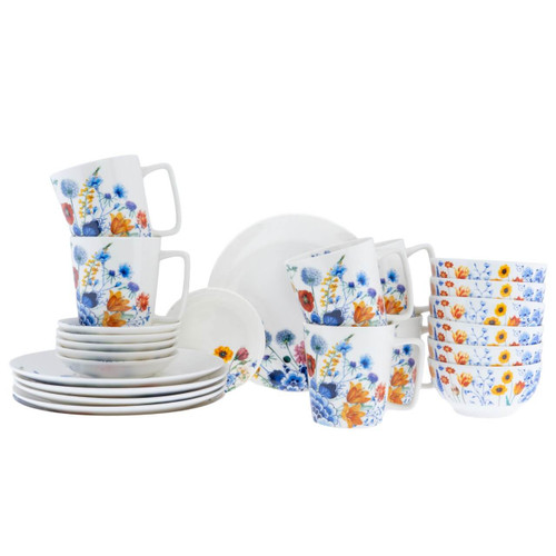 Serviesset Wildbloemen - 6 persoons - Porselein - 24 delig