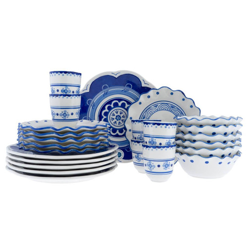 Tableware Set Majolica Waves - 6 persons - Porcelain - 24 piece