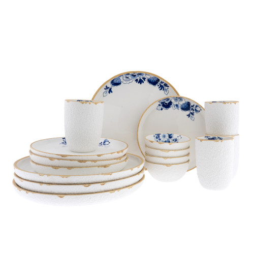 Serviesset Blauw Bloesem - 4 persoons