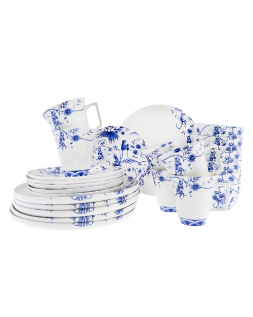 Serviesset Aapjes - 6 persoons -  Porselein - 24-delig