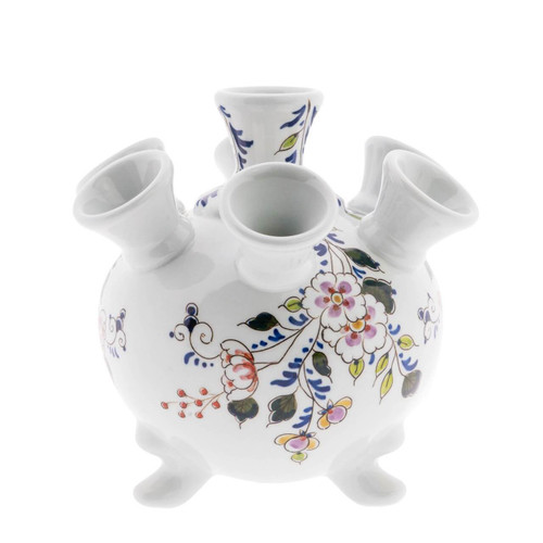Tulip vase on Legs Madelief - Polychrome - Hand-painted - 17 cm