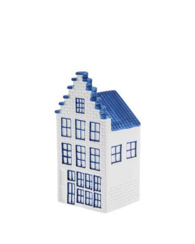 Huis Grachtenpand nr.1 - Delfts blauw - Keramiek - 12 cm