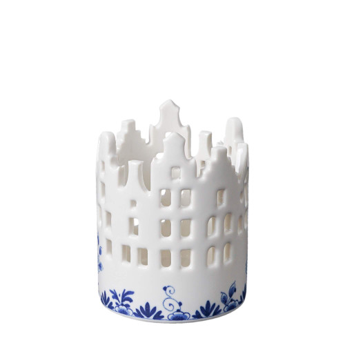 Waxinelichthouder Huisjes - Delfts blauw - 7 cm