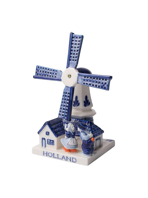 Figurine Windmill - Kissing Couple - Delft blue - 10 cm