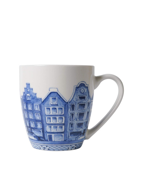 Mok Grachtenpanden- Delfts blauw - Keramiek - 200 ml