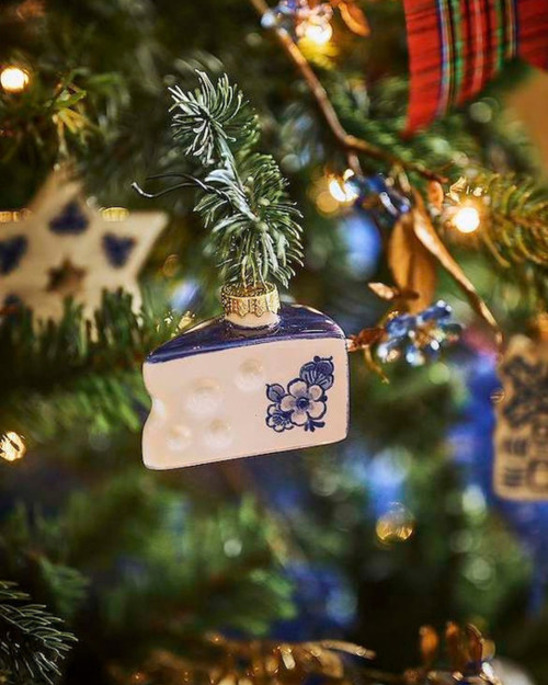 Christmas Ornament Cheese - Ceramic - 5 cm