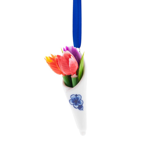 Kerstornament Bosje Tulpen - Keramiek - 5 cm