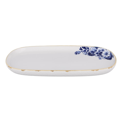 Cakeschaal Blauw Bloesem - Porselein - 30 cm