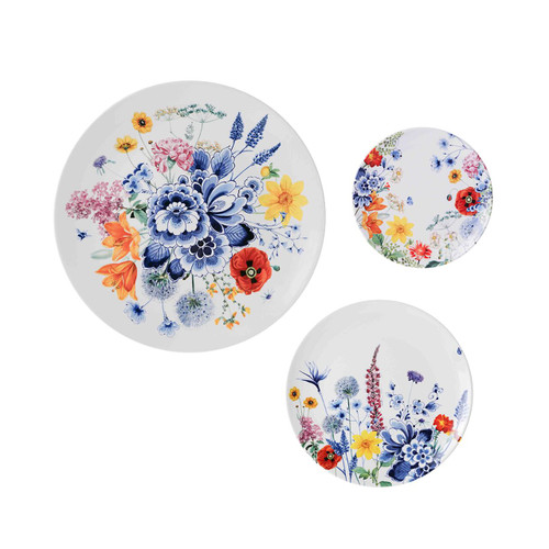 Wandborden Set Wildbloemen - Keramiek - Set van 3