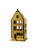 Tealight Holder House - Stepped Gable - Gold - 17 cm
