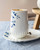 Cappuccino Mok Blauw Vouw - Porselein - 350 ml