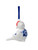 Kerstornament Vogel met kerstmuts - Links - Keramiek - 6 cm