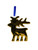 Kerstornament Rendier - Goud - Keramiek - 7 cm
