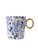 Mok Sierlijke bloem - Delfts blauw - Goud - Keramiek - 300 ml