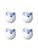 Espresso Cup Blauw Vouw - Porcelain - 100 ml - Set of 4