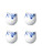 Espressokopje Blauw Vouw - Porselein - 100 ml - 4 stuks