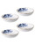 Pastabord Blauw Bloesem - Porselein - 24 cm - 4 stuks