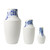Vazenset Blauw Bloesem - Porselein - 3 hoogtes - set van 3