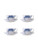 Kop en schotel Paauw Blauw - Porselein - 150 ml - 4 stuks