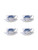 Kop en schotel Paauw Blauw - Porselein - 150 ml - 4 stuks