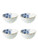 Yoghurt Bowl Blauw Bloesem - Porcelain - 175 ml - Set of 4