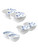 Kommenset Blauw Vouw - Porselein - set van 6