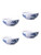 Dipschaal Blauw Vouw - XS - Porselein - 100 ml - 4 stuks