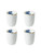 Koffiemok Blauw Bloesem - Porselein - 170 ml - 4 stuks