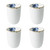 Cappuccino Mug Blauw Bloesem - Porcelain - 380 ml - Set of 4