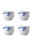 Eierdopje Blauw Vouw - Porselein - 5 cm - 4 stuks