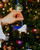 Kerstornament vogel met veer - Keramiek - 5 cm