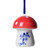 Kerstornament paddenstoel bol - Keramiek - 7,5 cm