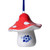 Kerstornament paddenstoel hoedje - Keramiek - 8 cm