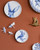 Wanddecoratie Libelle - Set van 3 - Keramiek - Delfts blauw