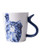 Mug Cat Tail Handle - Reaching - Delft blue - Ceramic - 300 ml
