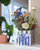 Tulpenvaas Vierkant Fair Florals - Keramiek - Delfts blauw - 15 cm