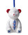Christmas Ornament Teddy Bear - Vintage - Ceramic - 7 cm