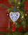 Kerstornament Hart Plat - Vintage - Keramiek - 8 cm