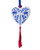 Kerstornament Hart Plat - Vintage - Keramiek - 8 cm