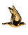 Wandvogel 1 - Keramiek - Goud - 16 cm