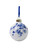 Kerstbal Bloemen - Delfts blauw - Keramiek - 5 cm