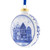 Platte Kerstbal Huisjes - Keramiek - 8 cm