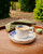 Koffiekop en Schotel Blauw Bloesem - Porselein - 130 ml