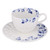 Cappuccino Kop en Schotel Blauw Vouw - Porselein - 170 ml